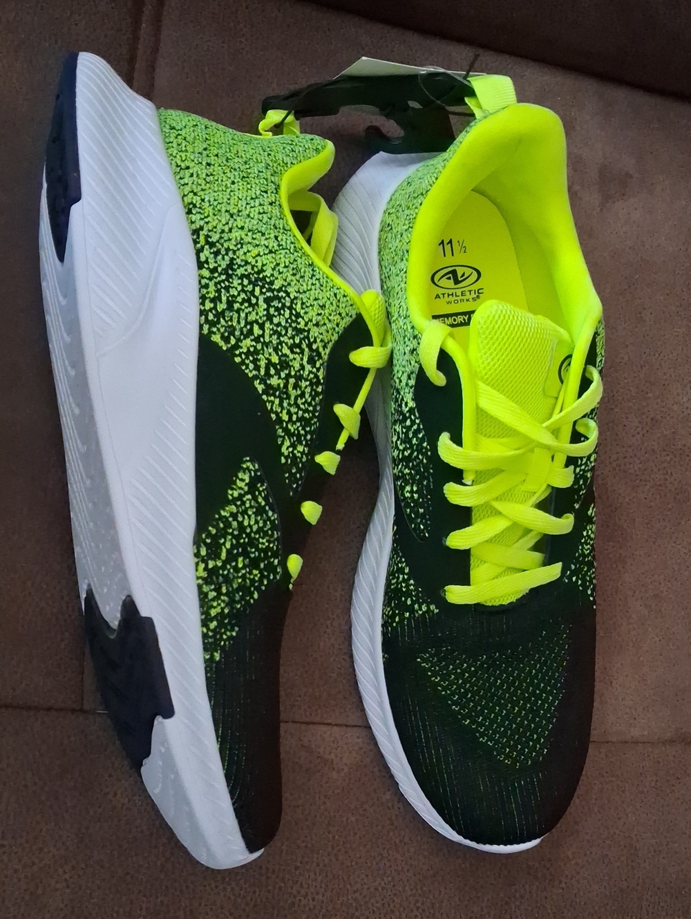 Athletic Works Core Jogger Men's Neon Yellow & Black Running Shoes Size 11 1/2